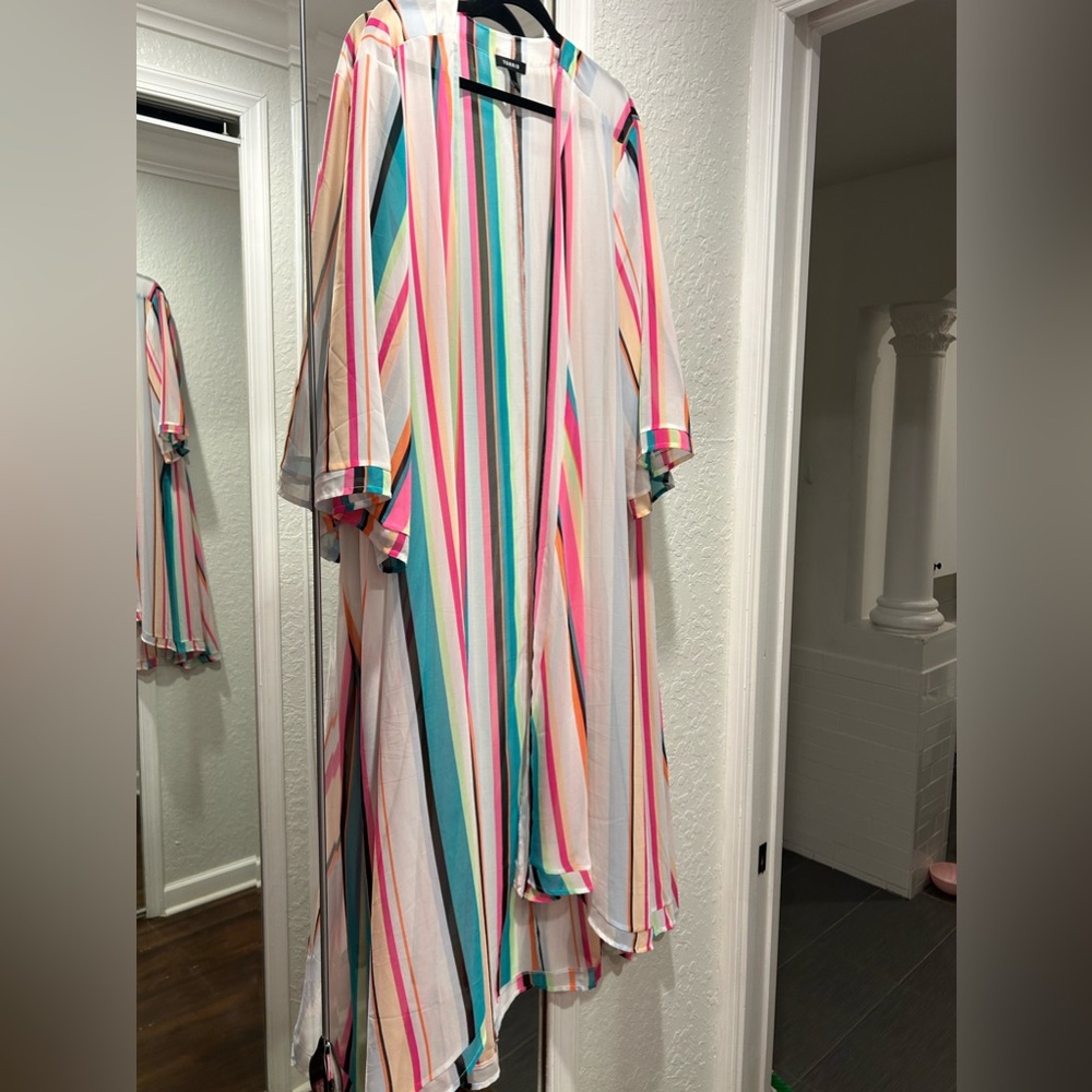 Torrid colorful striped kimono duster size 3x-4x - Picture 2 of 2